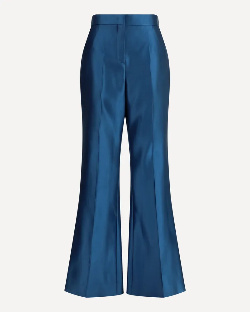 Fendi Duchesse Silk Trousers Female Blue