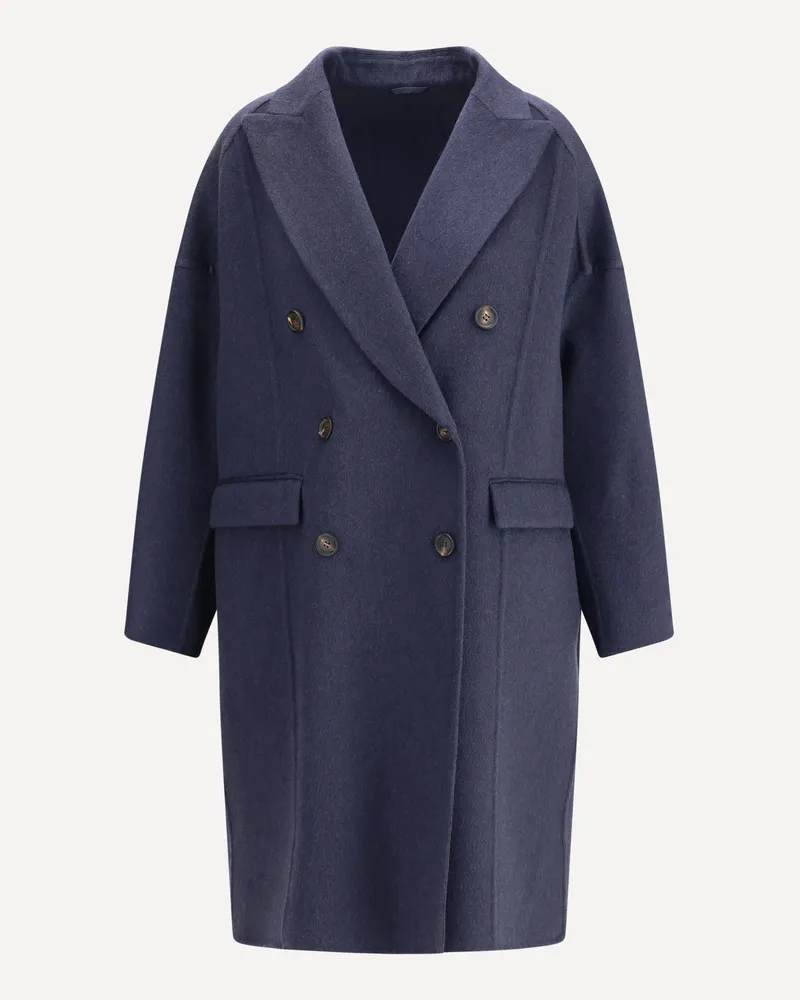 Brunello Cucinelli Cashmere Coat Female Blue