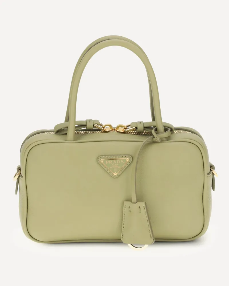 Prada Leather Handbag Female Green