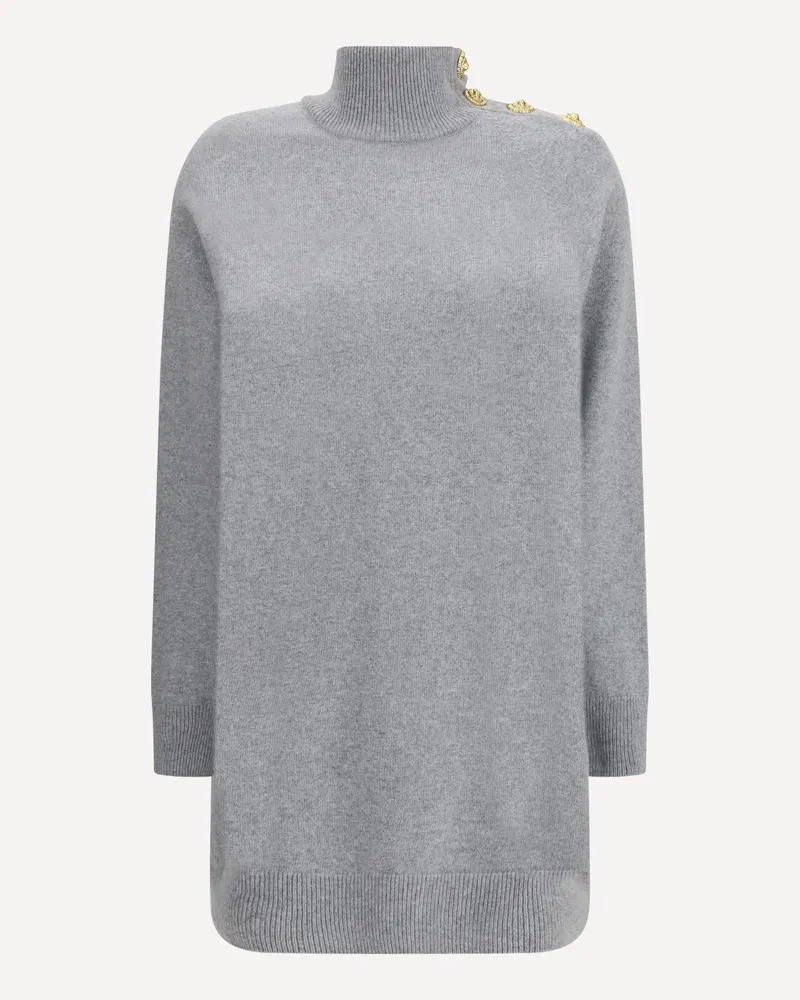 Balmain Short Cashmere Sweater Dress Female Grey