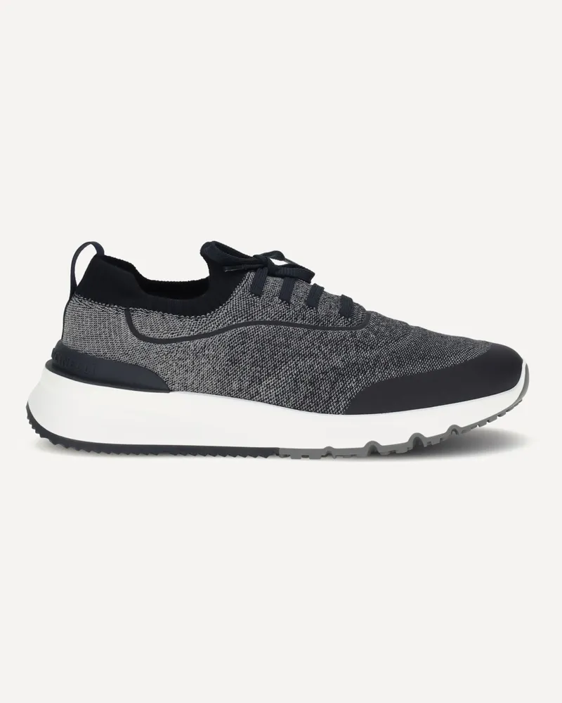 Brunello Cucinelli Techno cotton knit Sneakers runners Male Grey