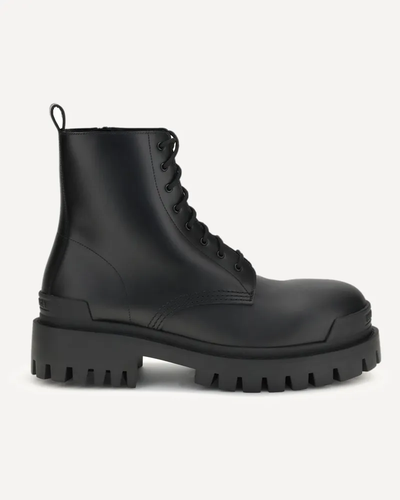 Balenciaga Strike Lace-Up Boots Male Black