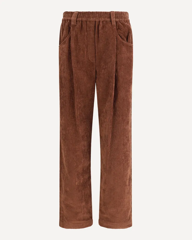 Brunello Cucinelli Velvet Pants Female Brown