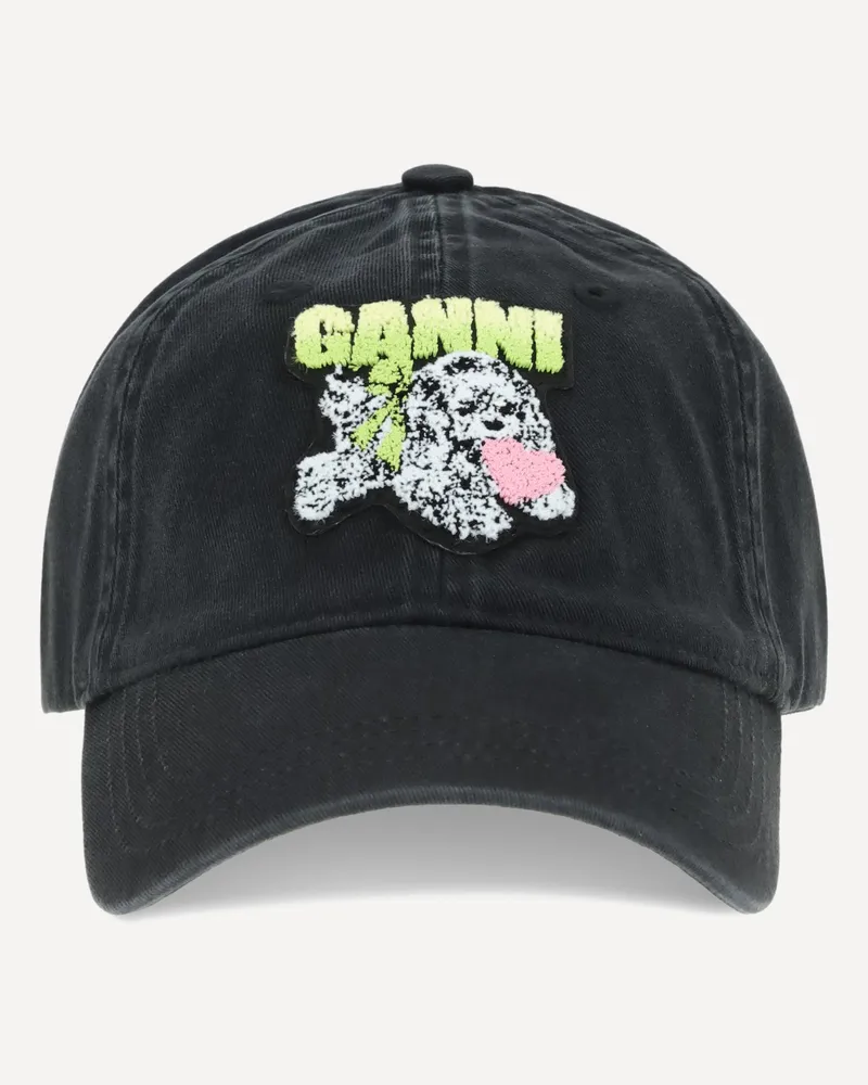 Ganni Puppy Baseball Cap Female Black