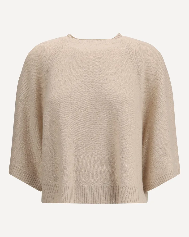 Fabiana Filippi Sequins wool Sweater Female Beige