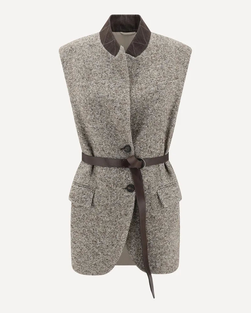 Brunello Cucinelli Wool Gilet Female Brown