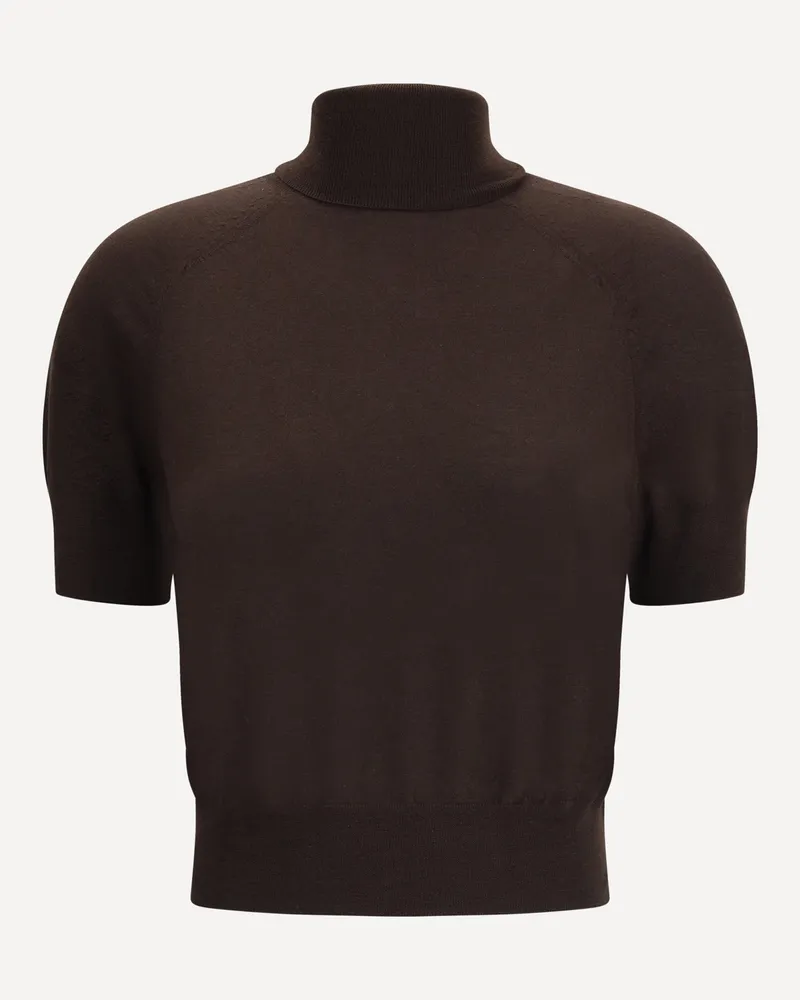 Petar Petrov Short sleeve wool Sweater Female Brown