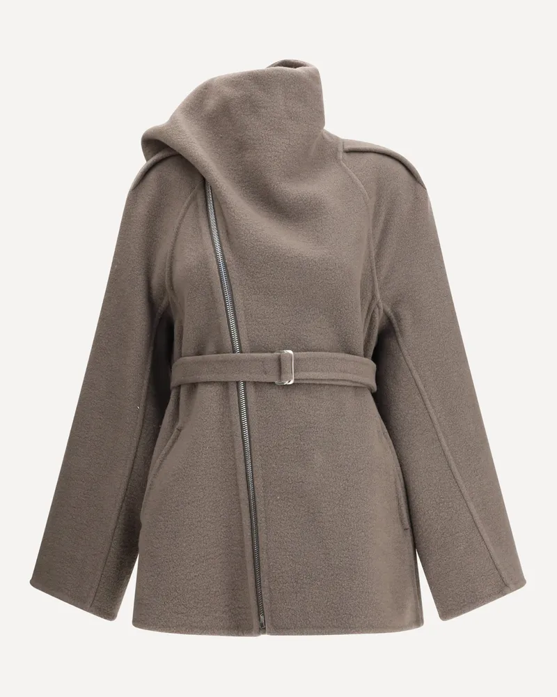 Rick Owens Scarf Flight Jacket Female Brown