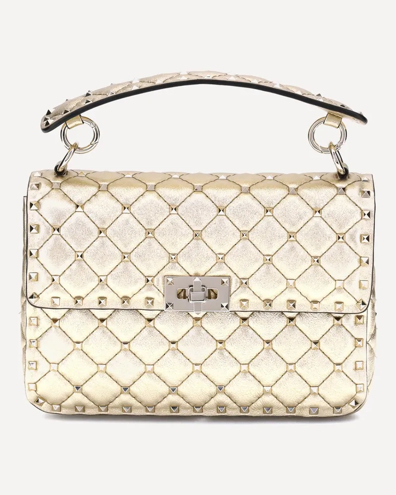 Valentino Garavani Medium Rockstud Spike Shoulder Bag Female Gold
