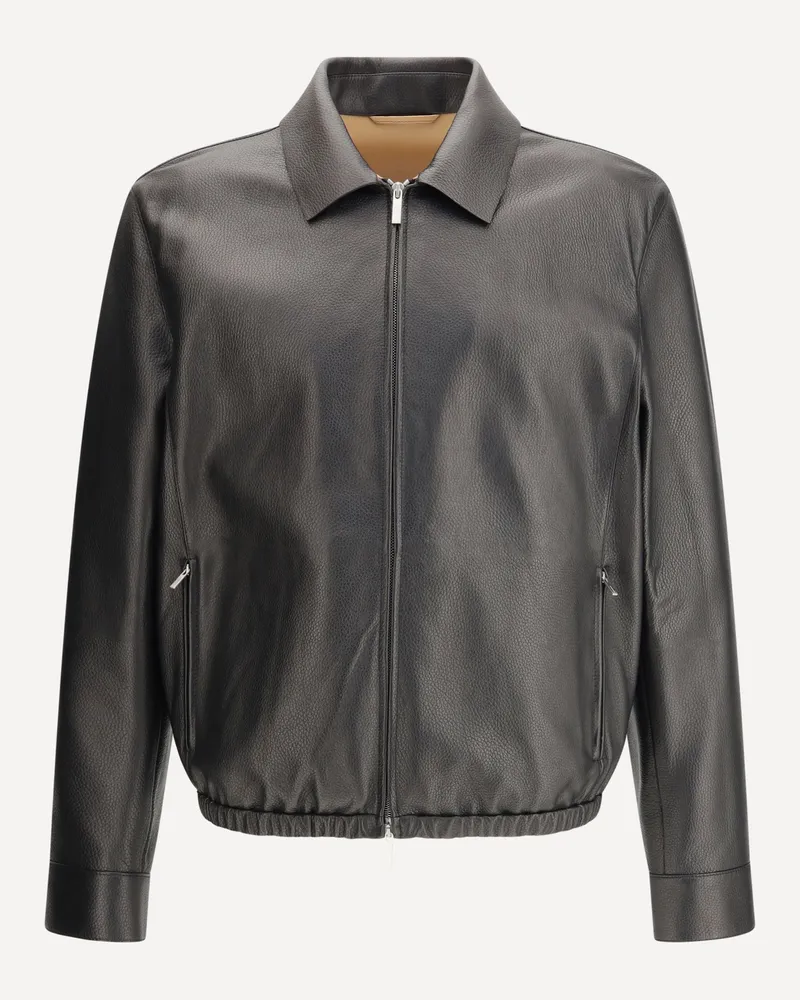 Ferragamo Deerskin Blouson Male Black