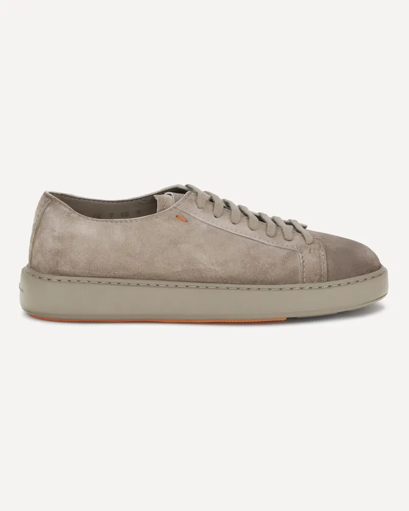 Santoni Suede Sneakers Male Grey