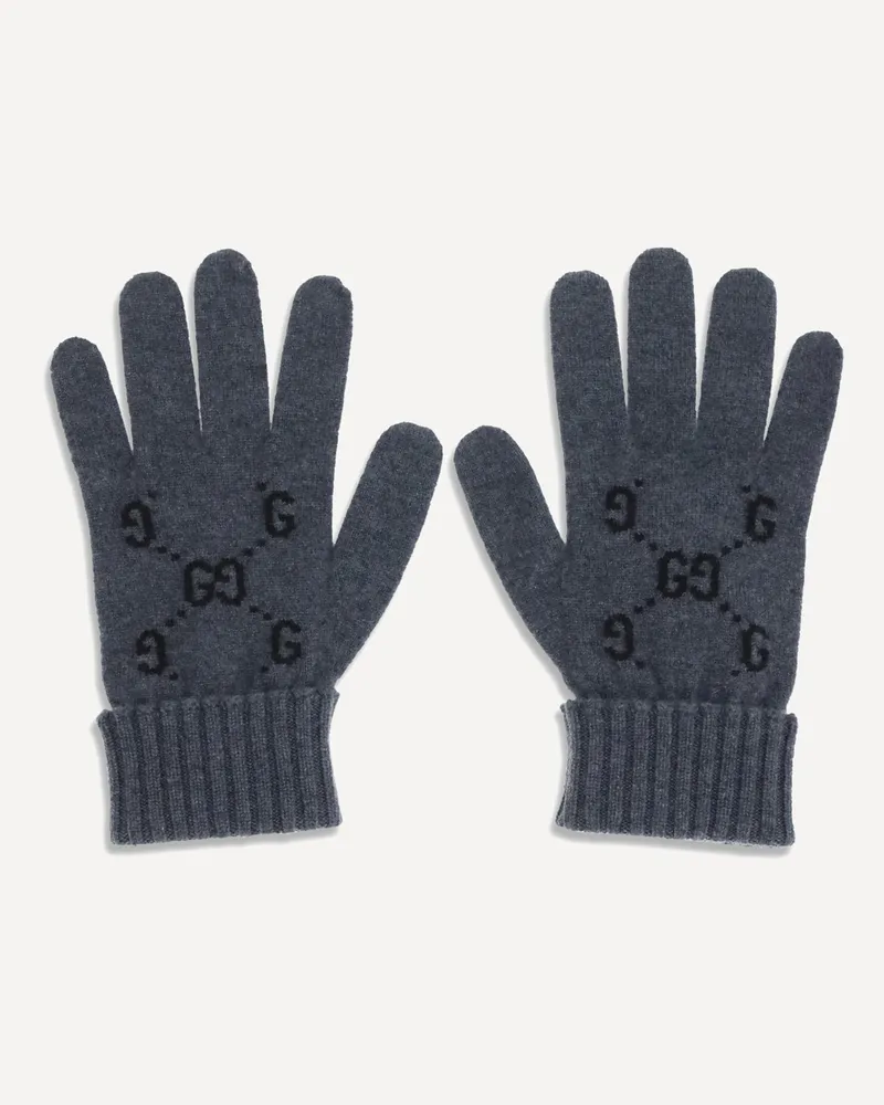 Gucci Cashmere GG Gloves Male Grey