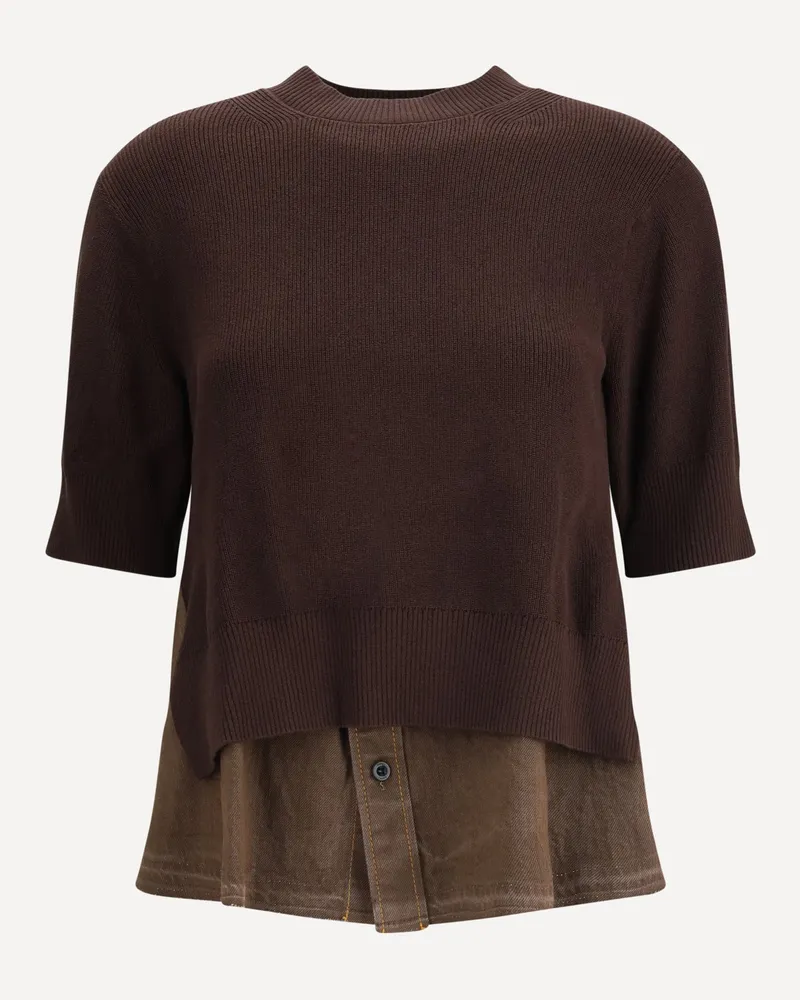 Sacai Denim detail Sweater Female Blue