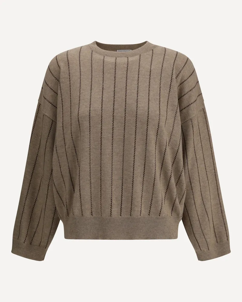 Brunello Cucinelli Sweater with sequins Female Beige