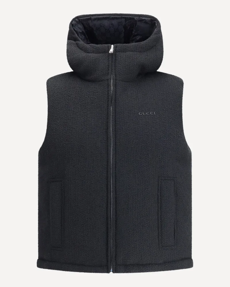 Gucci Reversible Bouclé Wool Gilet Female Black