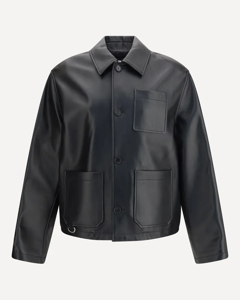 Loewe Lambskin Nappa and Nylon Twill Jacket Male Black