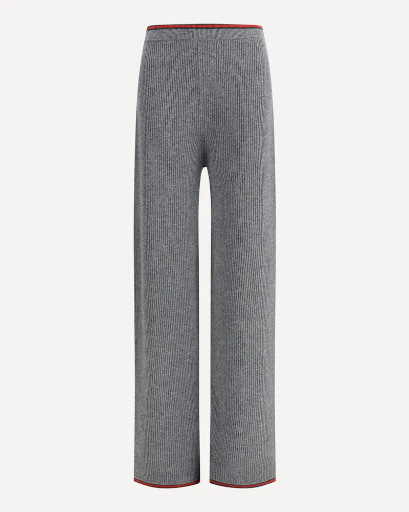 Gucci Ribbed Wool Trousers Female Grey