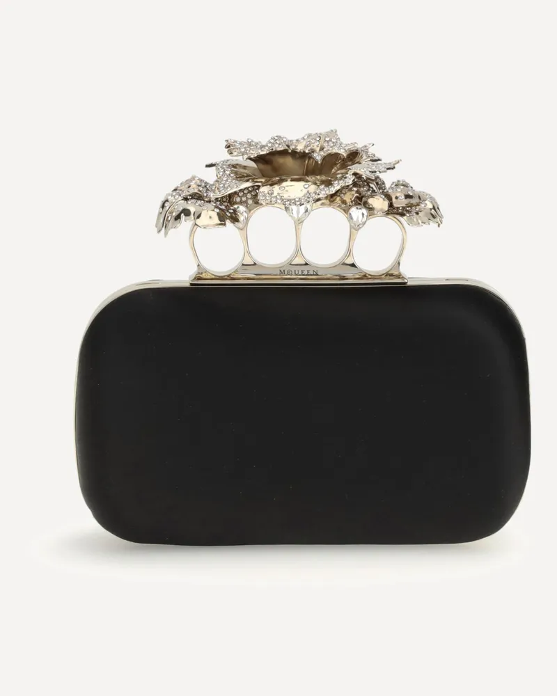 Alexander McQueen Carnation Knuckle Clutch Female Black