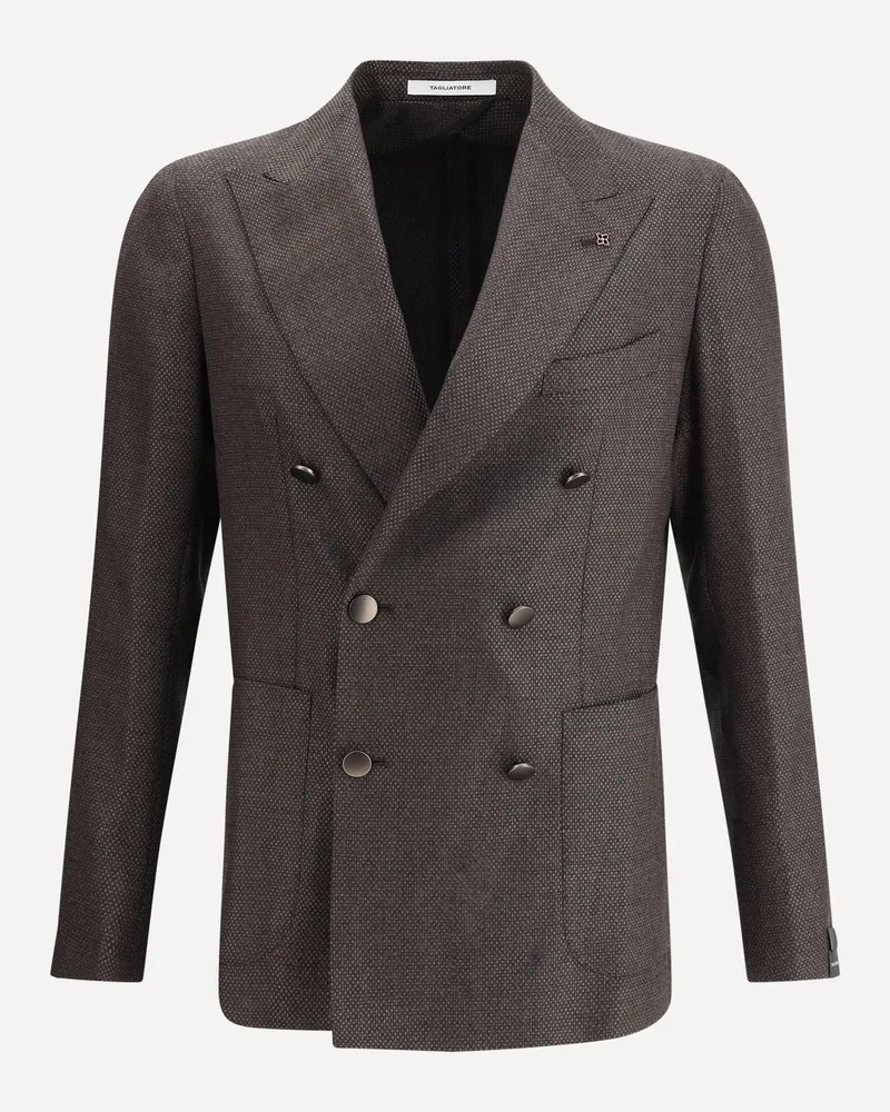 Tagliatore Double-breasted Blazer Male Brown