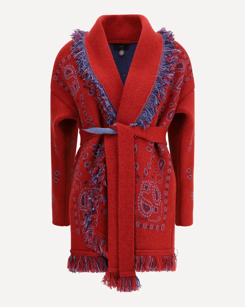 Alanui Bandana jacquard Cardigan Female Bordeaux