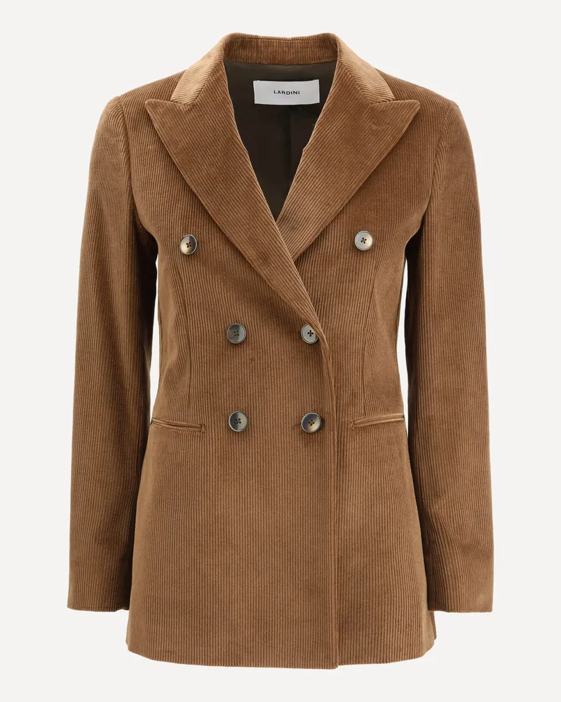 LARDINI Double-breasted corduroy Blazer Female Brown