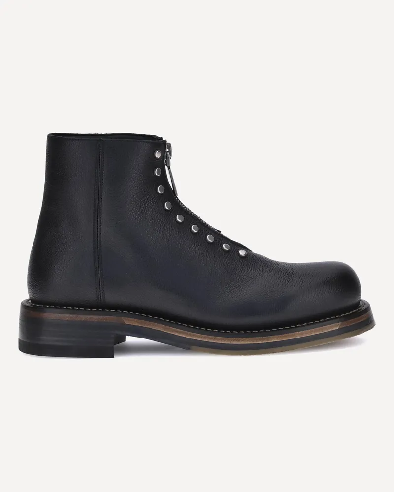 Alexander McQueen Studded leather Ankle Boots Male Black