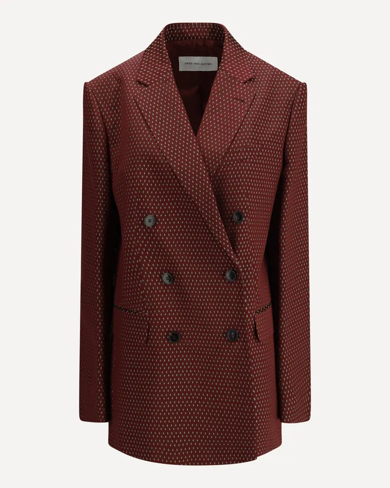 Dries van Noten Jacket with a jaquard tie motif Female Bordeaux