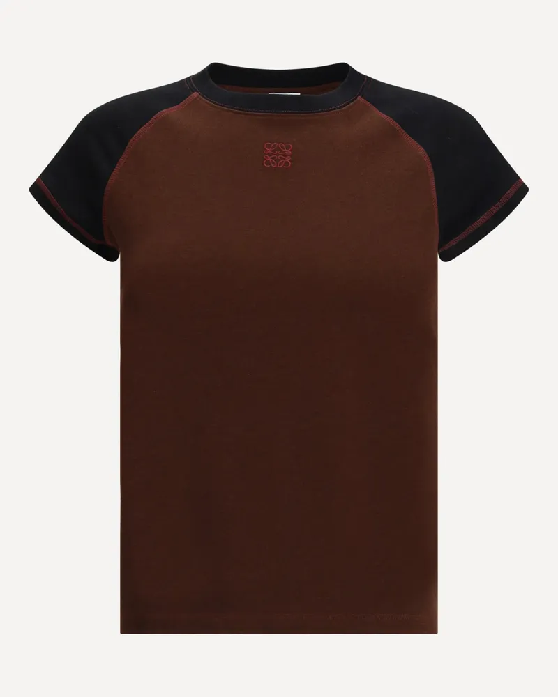Loewe Anagram embroidery T-shirt Female Brown