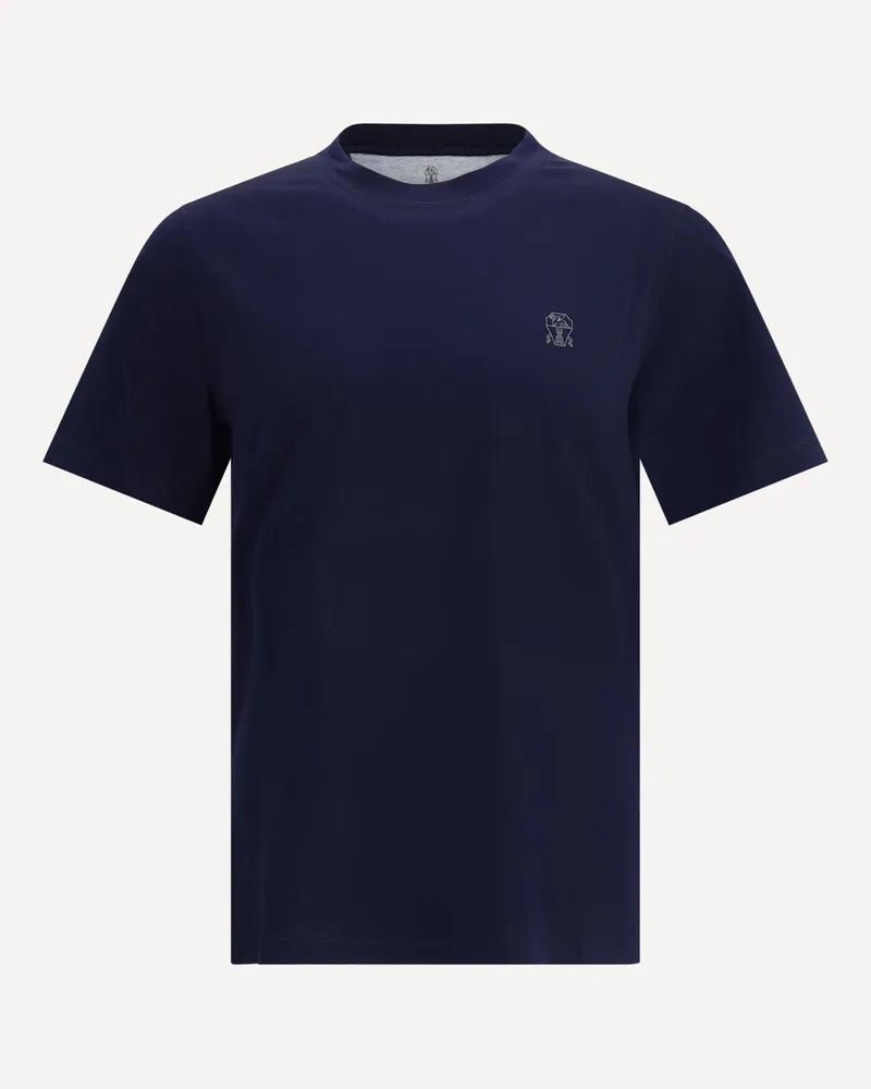 Brunello Cucinelli Logoed T-Shirt Male Blue