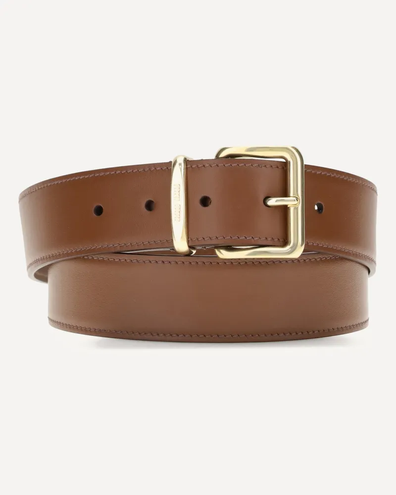 Miu Miu Leather Belt Female Brown