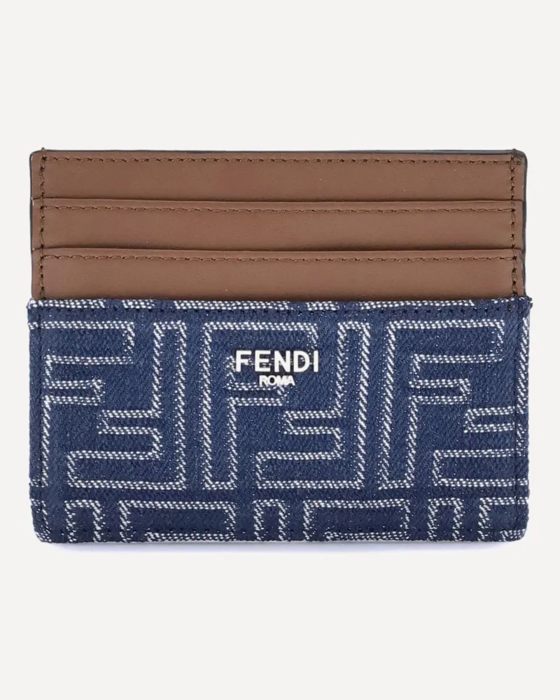 Fendi Denim Card Holder Male Blue