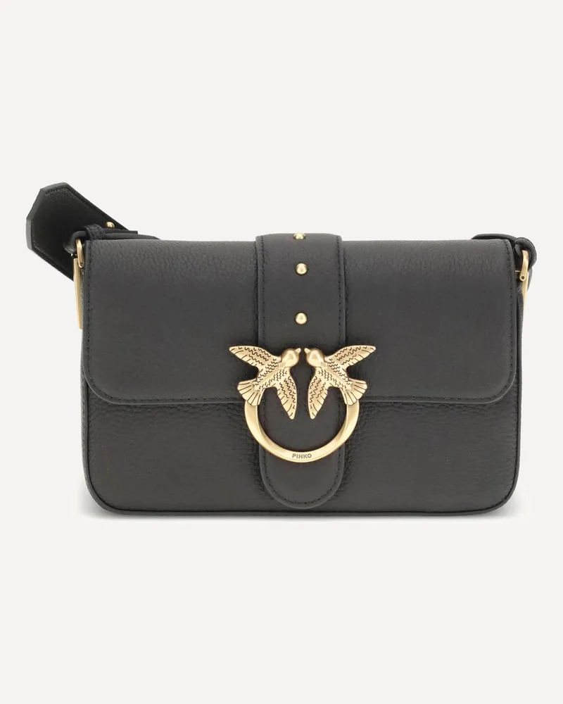 Pinko Love leather Shoulder Bag Female Black