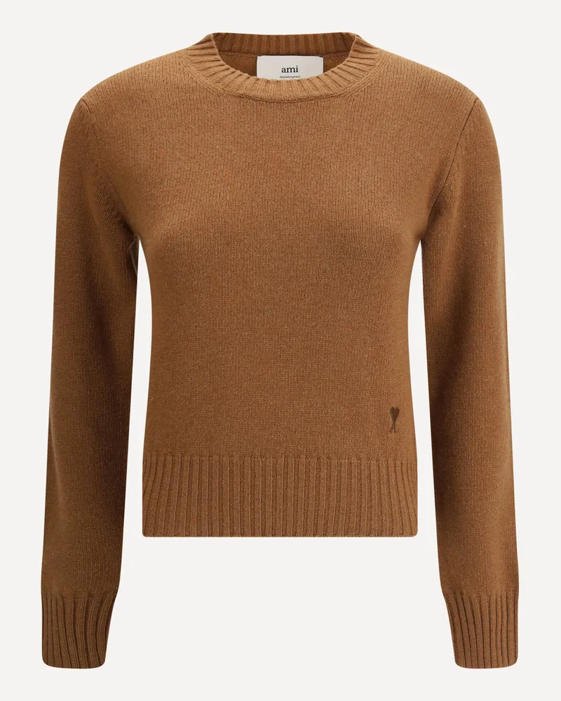 AMI Paris Ami De Coeur Sweater Female Brown