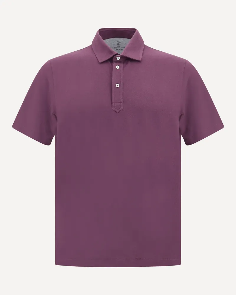 Brunello Cucinelli Monochrome Polo Shirt Male Purple