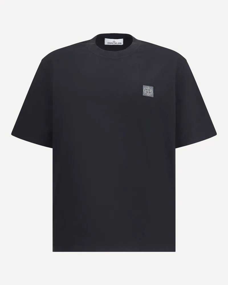 Stone Island T-Shirt with logo patch Male Black