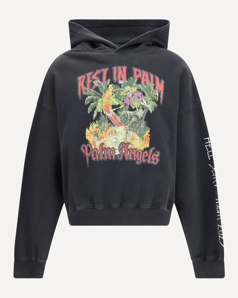 Palm Angels Rest In Palm Hoody Male Grey