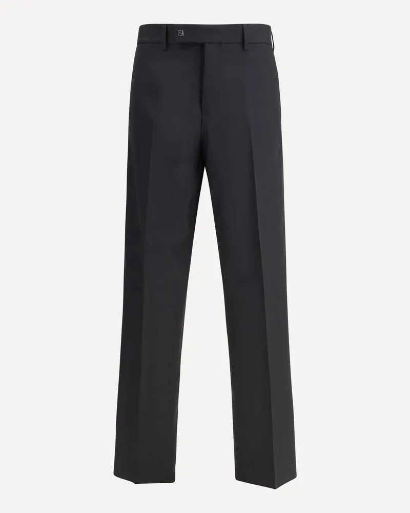 Fendi Trousers in Cotton Gabardine Male Black