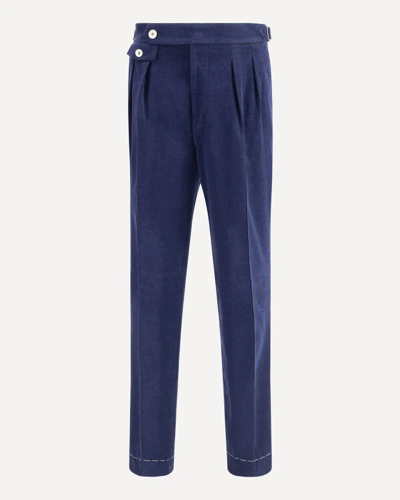 Brunello Cucinelli Wool corduroy Trousers Male Blue