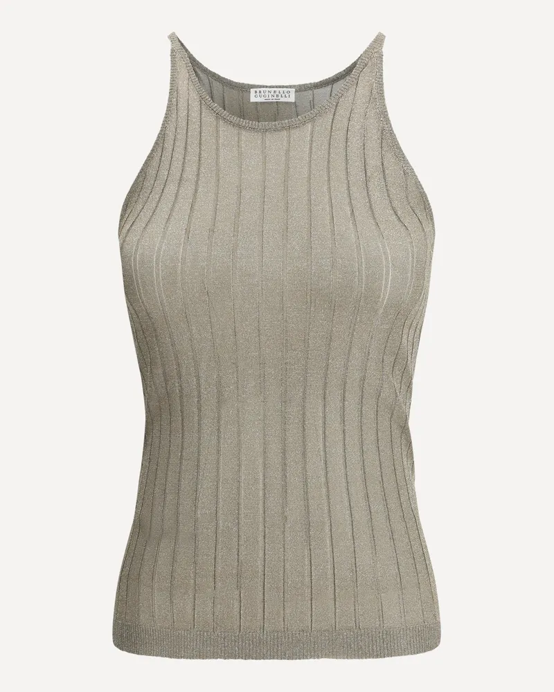 Brunello Cucinelli Lurex Tank Top Female Gold