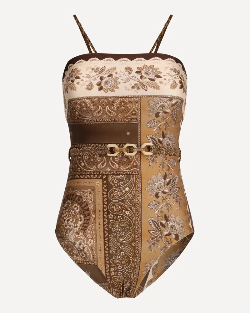 Zimmermann Lucky one-piece Swimsuit Female Brown