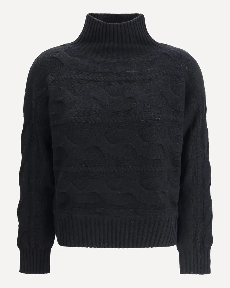 Max Mara High-neck cable-knit Sweater Female Black