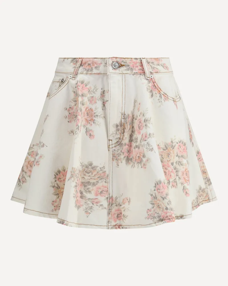 Ganni Floral print denim Miniskirt Female Multicolour