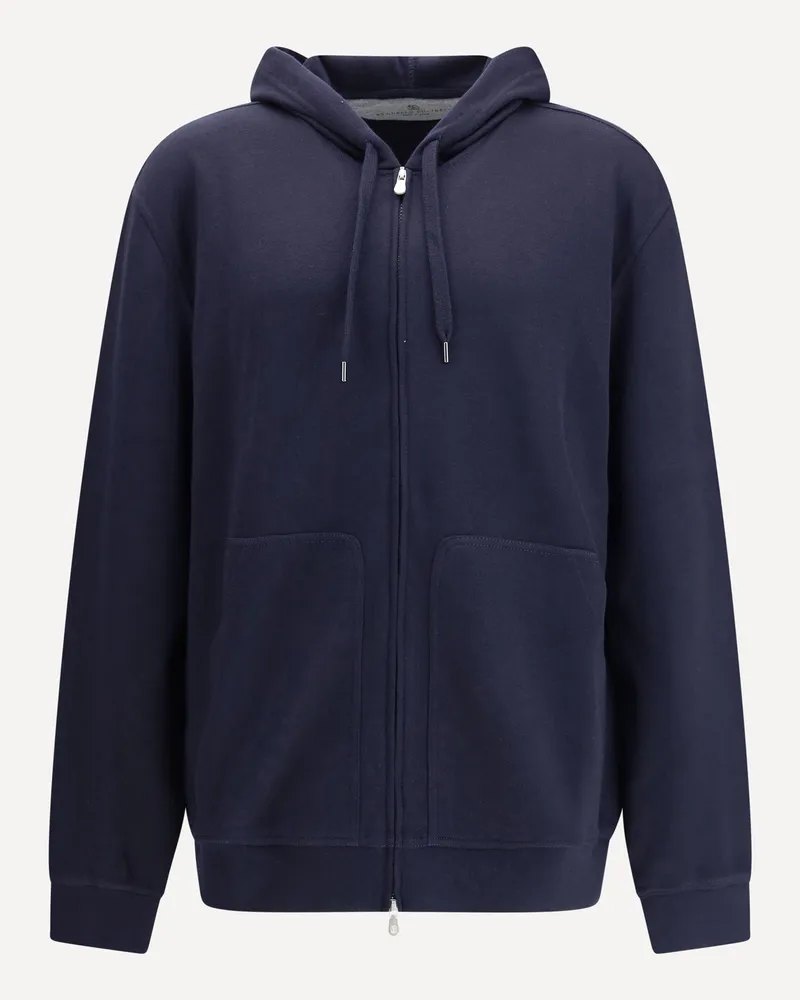 Brunello Cucinelli Cashmere Hoodie Male Blue
