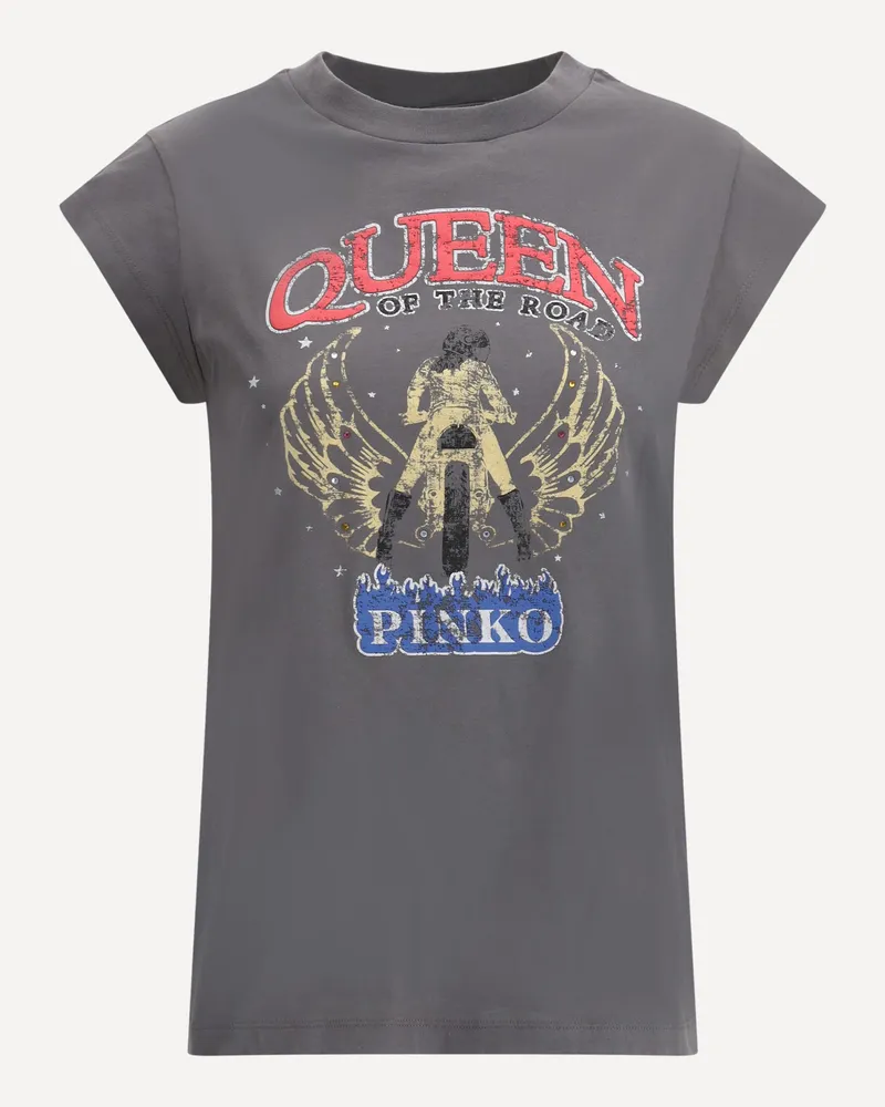 Pinko Maxi print T-shirt Female Grey