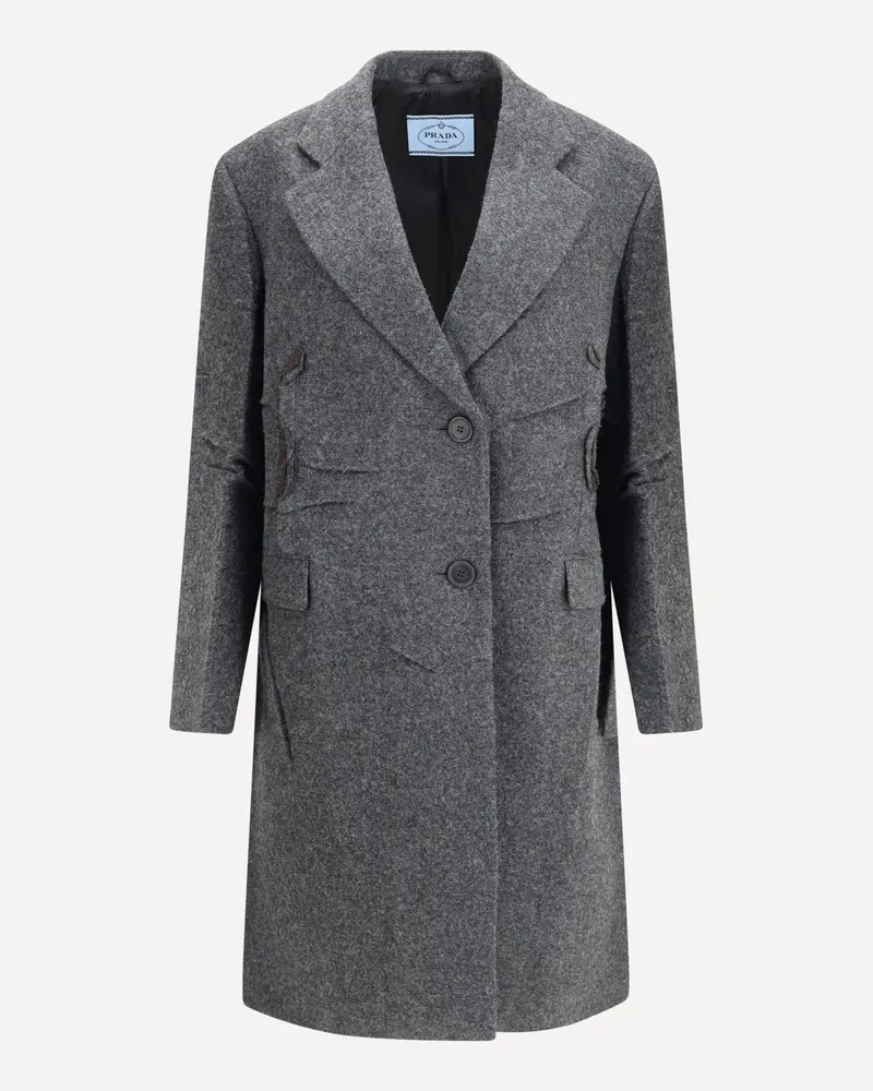Prada Single-breasted Shetland wool Coat Female Grey