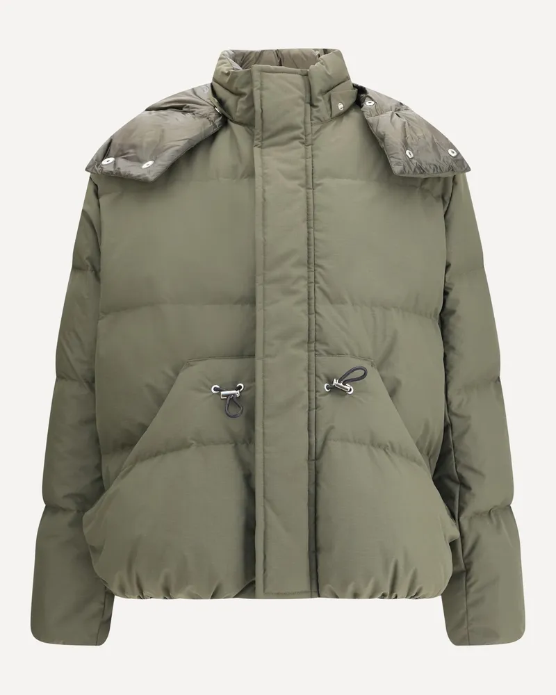 Sacai Puffer Jacket with removable hood Male Green
