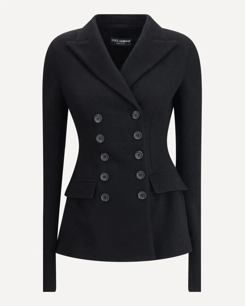 Dolce & Gabbana Double-Breasted Jacket in Wool Female Black