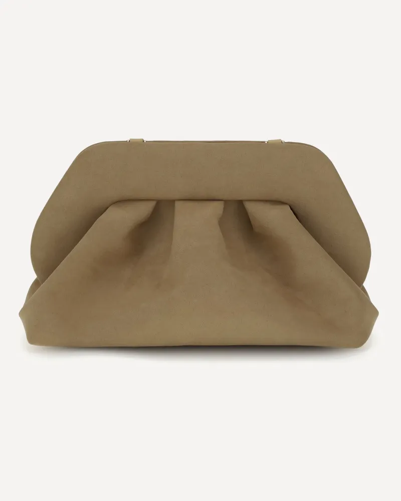 THEMOIRÈ Bios suede Clutch Bag Female Beige