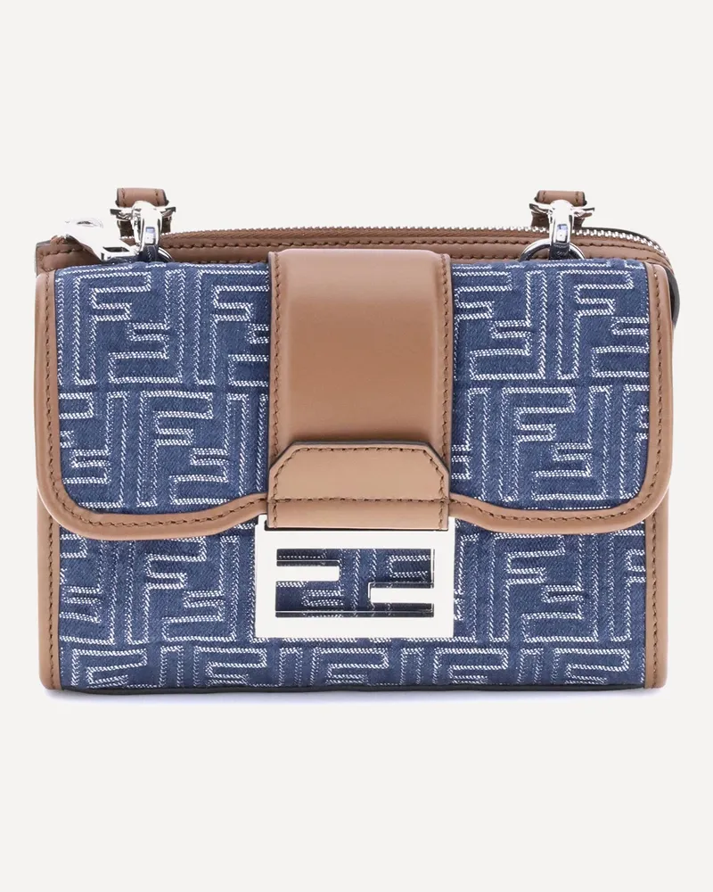 Fendi Baguette denim Shoulder Bag Male Blue