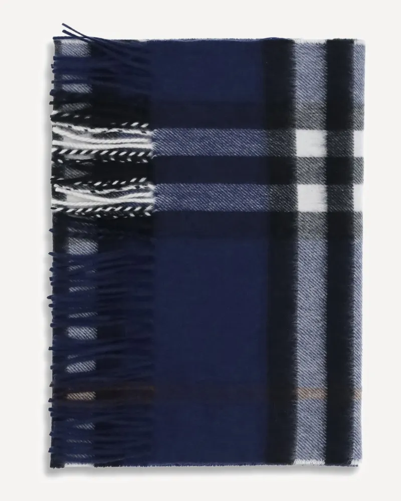 Burberry Cashmere Check pattern Scarf Male Blue